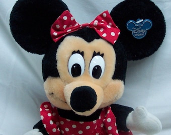 Vintage 1980's Walt Disney Original MINNIE MOUSE 10" Plush Stuffed Animal Toy