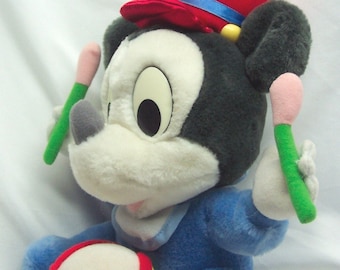 Vintage 1980's Applause Walt Disney BABY MICKEY MOUSE Drummer Boy 10"  Plush Stuffed Animal Toy