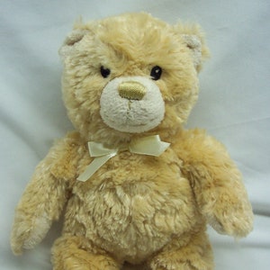 Vintage Animal Alley Very Soft Tan TEDDY BEAR 8&quot; Plush Stuffed Animal Toy Toys R Us