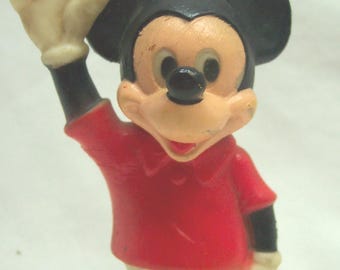 Antique 1977 Walt Disney MICKEY MOUSE 4" Plastic Toy Figure 1970's Gabriel Industries