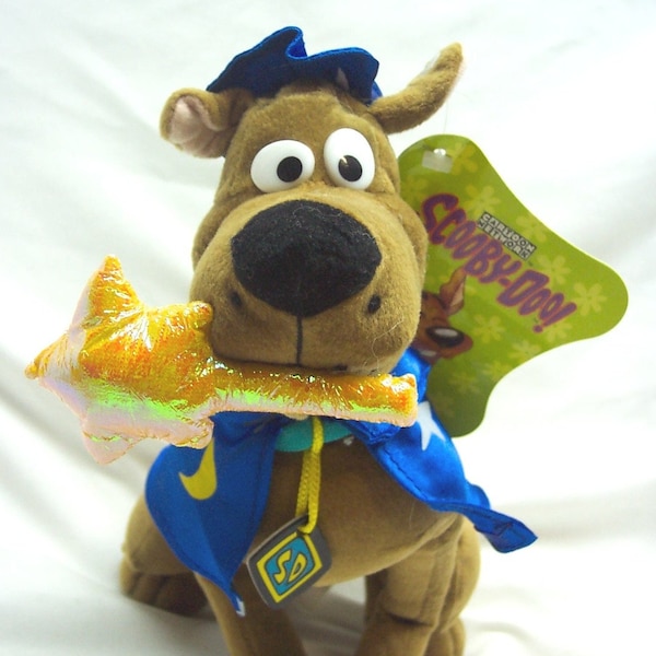 Vintage WB SCOOBY-DOO Dog As Wizard Magician 10" Plush Stuffed Animal Toy 1990's