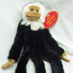 Vintage Anico Black LONG LEGGED CHIMPANZEE 9&quot; Plush Stuffed Animal Toy