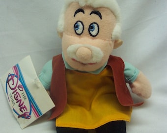 Vintage Walt Disney Store Pinocchio GEPPETTO 9" Bean Bag Stuffed Animal Toy 1990's
