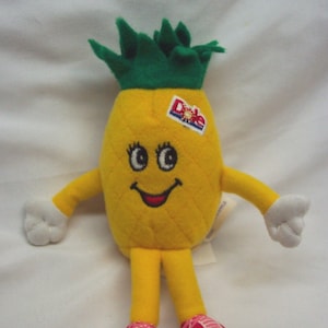 Vintage 1999 Dole PANYA THE PINEAPPLE Character 7&quot; Plush Stuffed Animal Toy 1990&#39;s