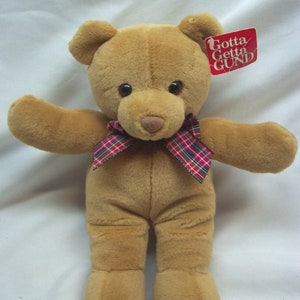 最愛 Bo GUND Vintage Bear 10 Bow Plaid Bear Teddy Tan Soft テープ・マスキングテープ