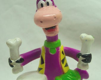Vintage 1991 THE FLINTSTONES 4" DINO Dinosaur Band Drummer Plastic Toy Figure
