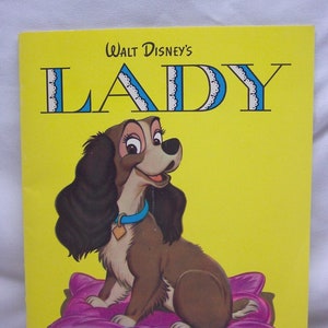 Vintage Walt Disney Lady and the Tramp A Little Golden Book Children&#39;s Paperback Book 1954
