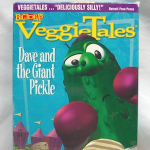 Vintage 1996 VEGGIE TALES Veggietales Dave and the Giant Pickle A Lesson in Self-Esteem Vhs Video Movie Big Idea David and Goliath