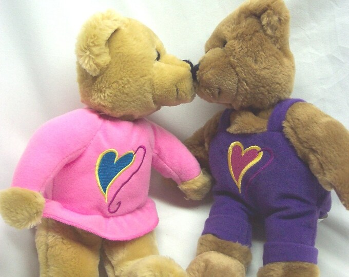 Vintage Hallmark KISSING KISS KISS Teddy Bears 10 Plush