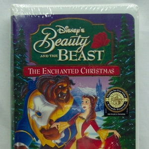 Vintage Walt Disney Beauty and the Beast An Enchanted Christmas Vhs Video Movie 90&#39;s Cartoon Brand New Christmas
