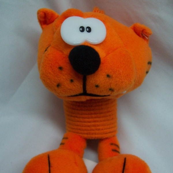 Vintage 1999 HEATHCLIFF The Orange Cat SLINKPETS 8"  Plush Stuffed Animal Toy Window Cling 1990's
