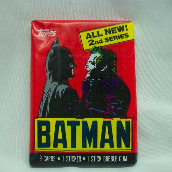 Vintage 1989 Topps BATMAN Dc Comics Movie Unopened Pack of Cards Series 2 The Joker