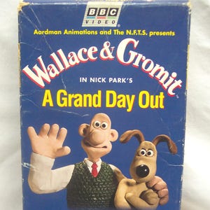 Vintage 1995 Aardman Animations WALLACE & GROMIT A Grand Day Out VHS Video Movie 90&#39;s Claymation Cartoon
