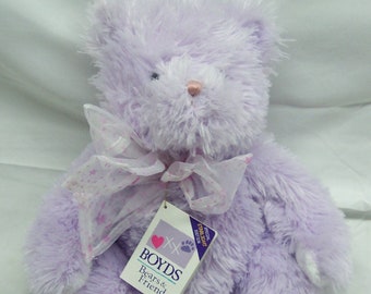 Vintage Boyds Starlight Edition PURPLE ASHLEE R. ANGEL Teddy Bear 13" Plush Stuffed Animal Toy New
