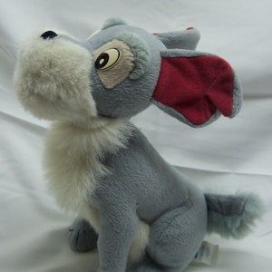 Vintage Applause Walt Disney Walt Disney Lady and the Tramp TRAMP GRAY DOG 9&quot; Plush Stuffed Animal Toy