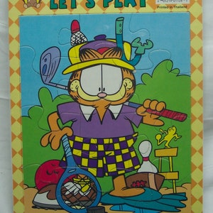 Vintage GARFIELD CAT Let's Play Children's Frame Tray Puzzle 2002