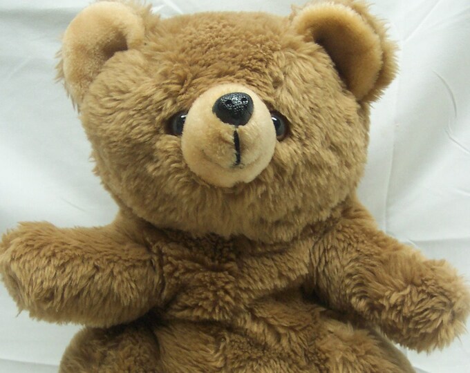 Vintage 1980 Wallace & Berrie Brown TEDDY BEAR 11" Plush Stuffed Animal ...