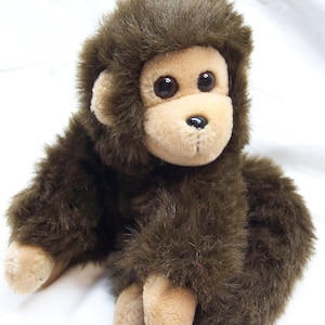 Vintage 1987 TY Mischief BROWN Monkey APE 9" Plush Stuffed Toy Monkey 1980's Jungle