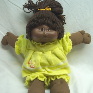 Vintage 1982 Coleco Cabbage Patch Kids AFRICAN AMERICAN GIRL 17"  Stuffed Animal Doll Toy 1980'S Black