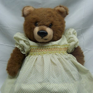 Vintage Antique California Stuffed Toys TEDDY BEAR In DRESS 11&quot; Plush Stuffed Animal Toy 1980&#39;s
