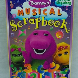 Vintage 1997 BARNEY&#39;S Musical Scrapbook VHS Video Movie Dinosaur