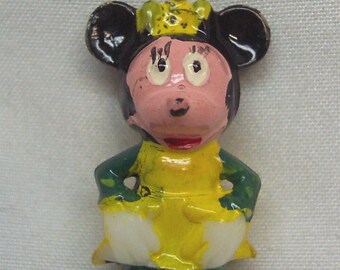 Vintage 1960's Walt Disney MARX Disneykins MINNIE MOUSE Plastic Toy Figure