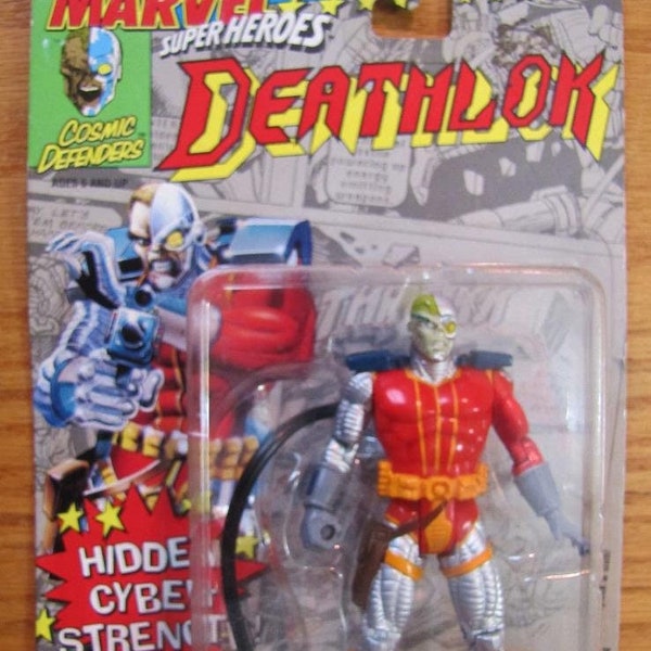 Vintage 1992 Marvel Comics MARVEL Cosmic Defenders DEATHLOK Action Figure Toy Toybiz NEW 1990's