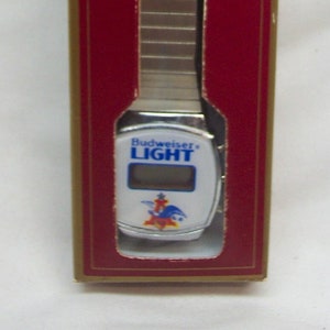 Vintage BUD LIGHT Budweiser BEER Anheuser Busch Wristwatch Digital Watch New 1980&#39;s