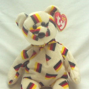Vintage TY 2003 Beanie Babies GERMAN Flag DEUTSCHLAND Teddy Bear 8