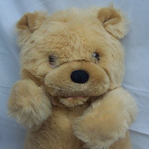 Vintage Russ TAN TEDDY BEAR 14&quot; Plush Stuffed Animal Toy 80&#39;s 1980&#39;s