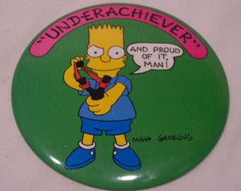 Underachiever giant Bart Simpson pin mint unused