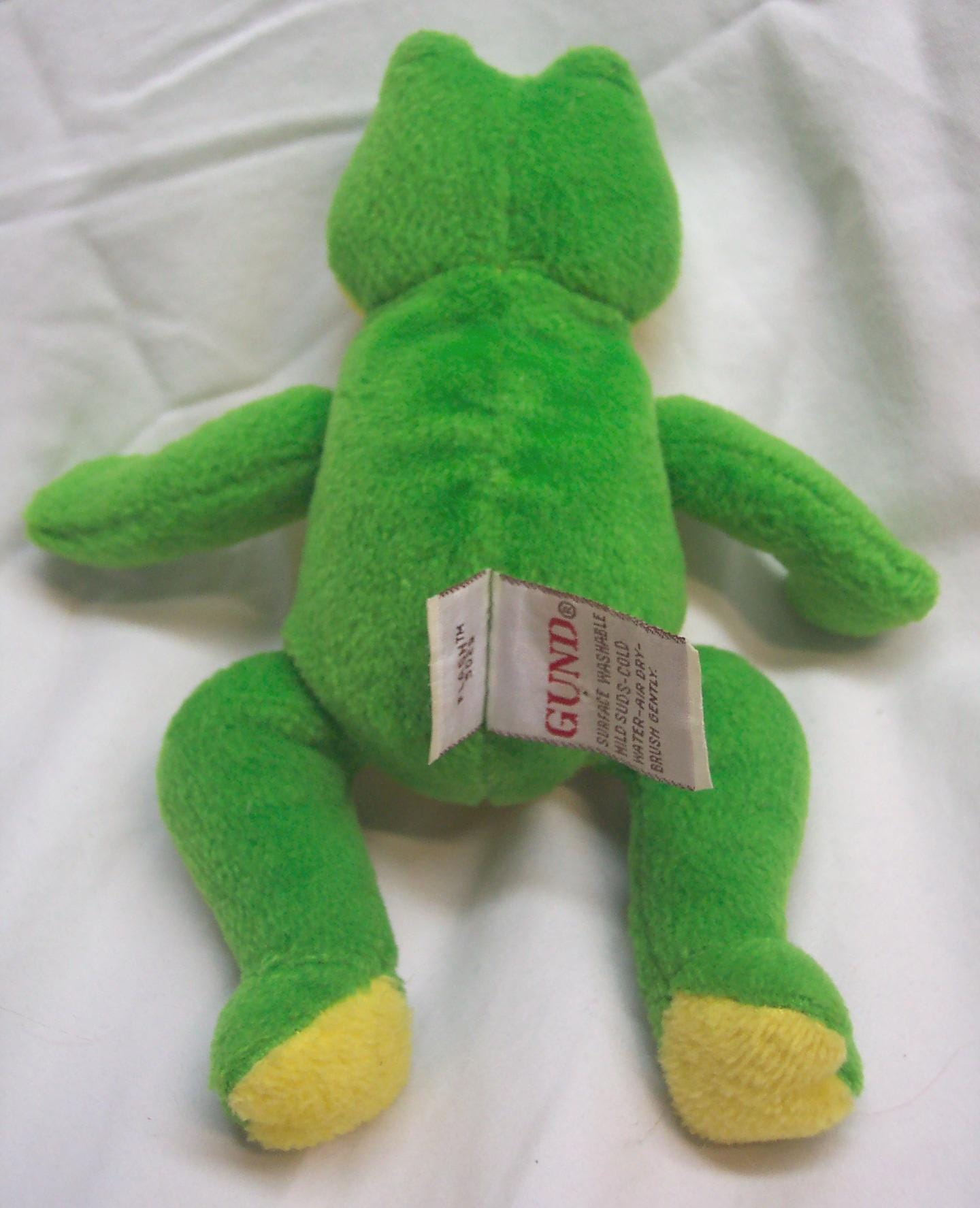 Vintage GUND Green and Yellow FLASH FROG 8