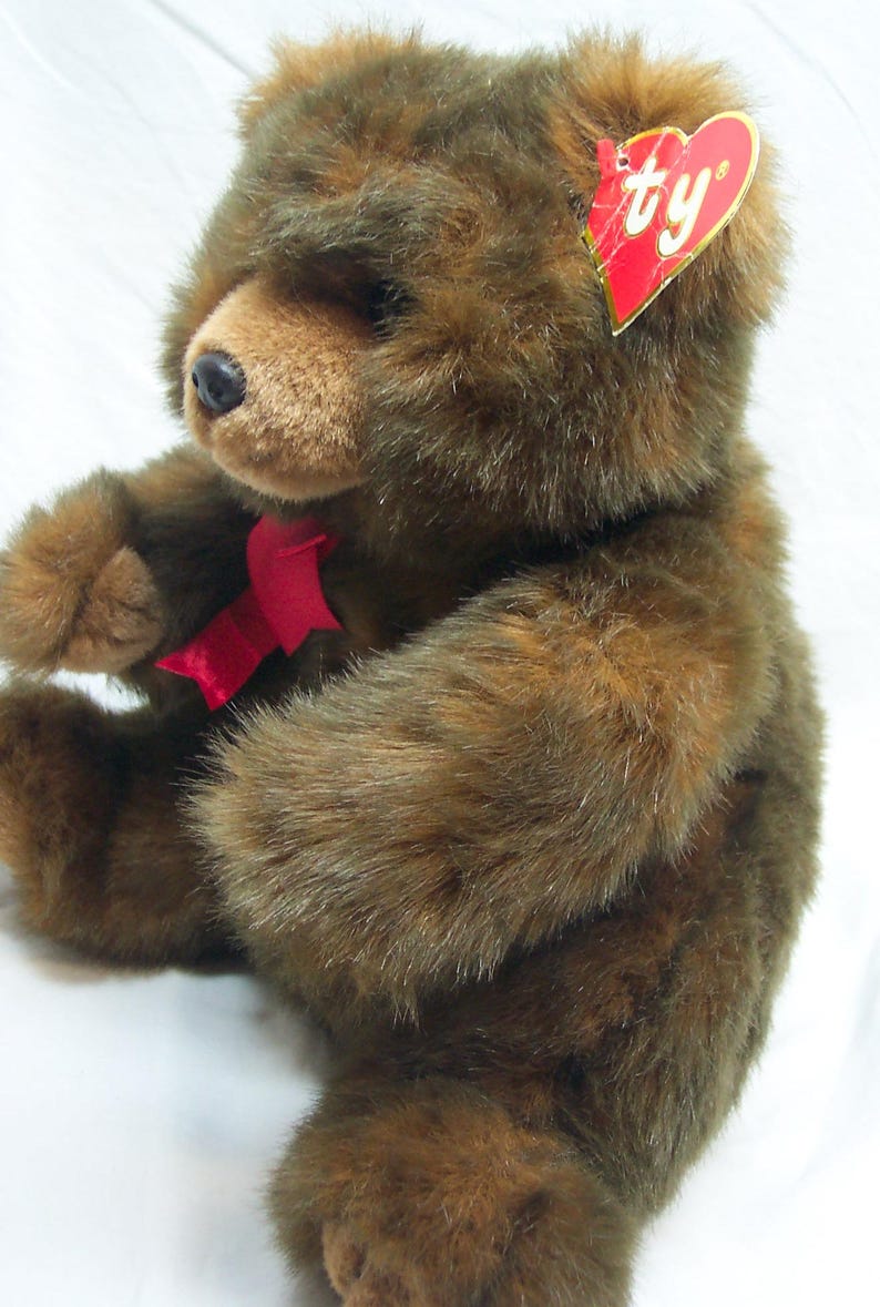 RARE Vintage 1990 TY Brown Mcgee Teddy Bear 11" Plush Stuffed Animal ...