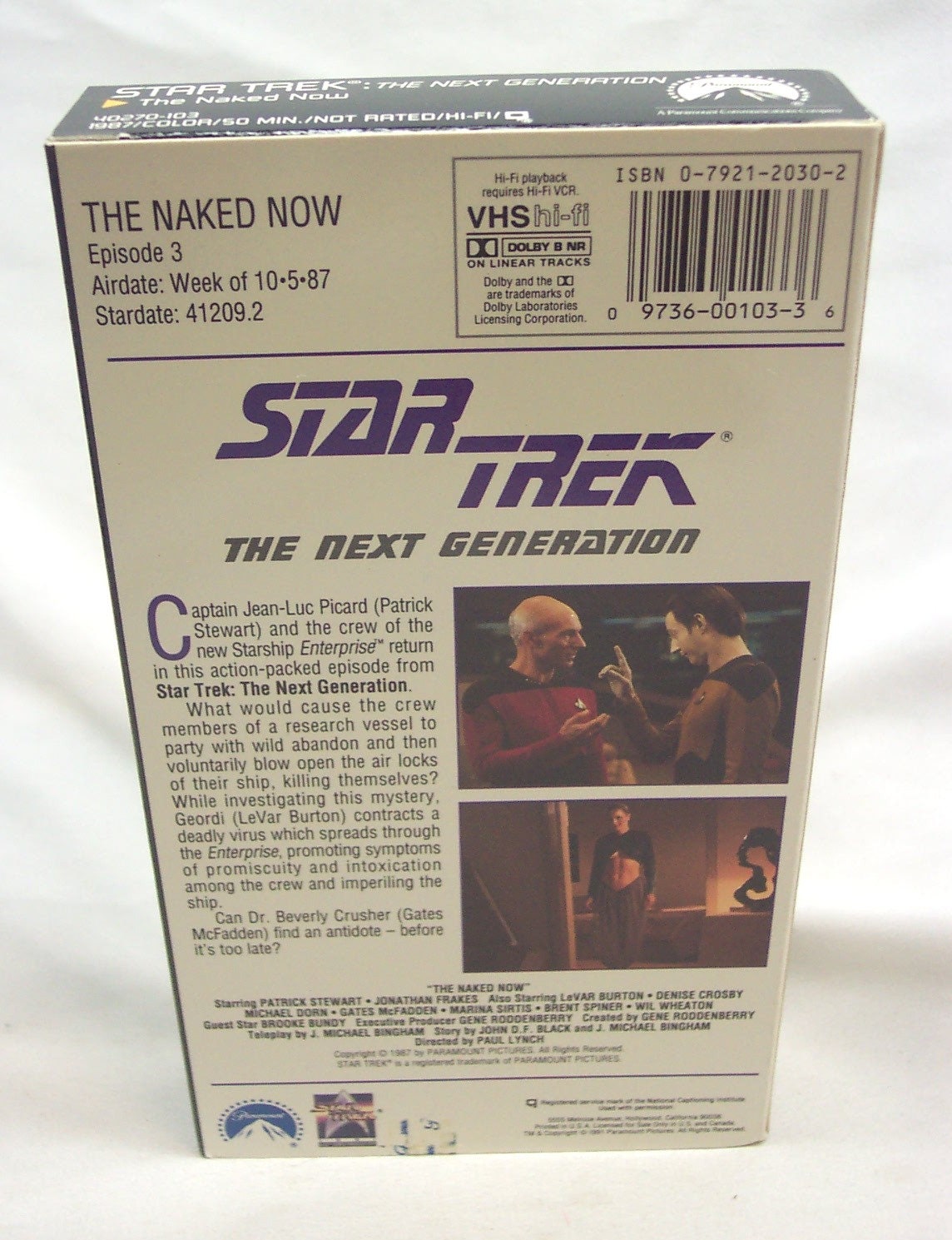 Vintage 1992 Star Trek THE NEXT GENERATION the Naked Now Vhs Video