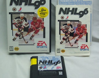 Vintage NHL 96 HOCKEY Sega GENESIS Video Game Complete with Manual 1996 Sports