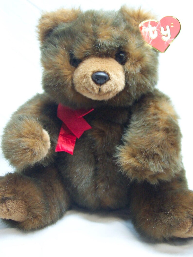 RARE Vintage 1990 TY Brown Mcgee Teddy Bear 11" Plush Stuffed Animal ...