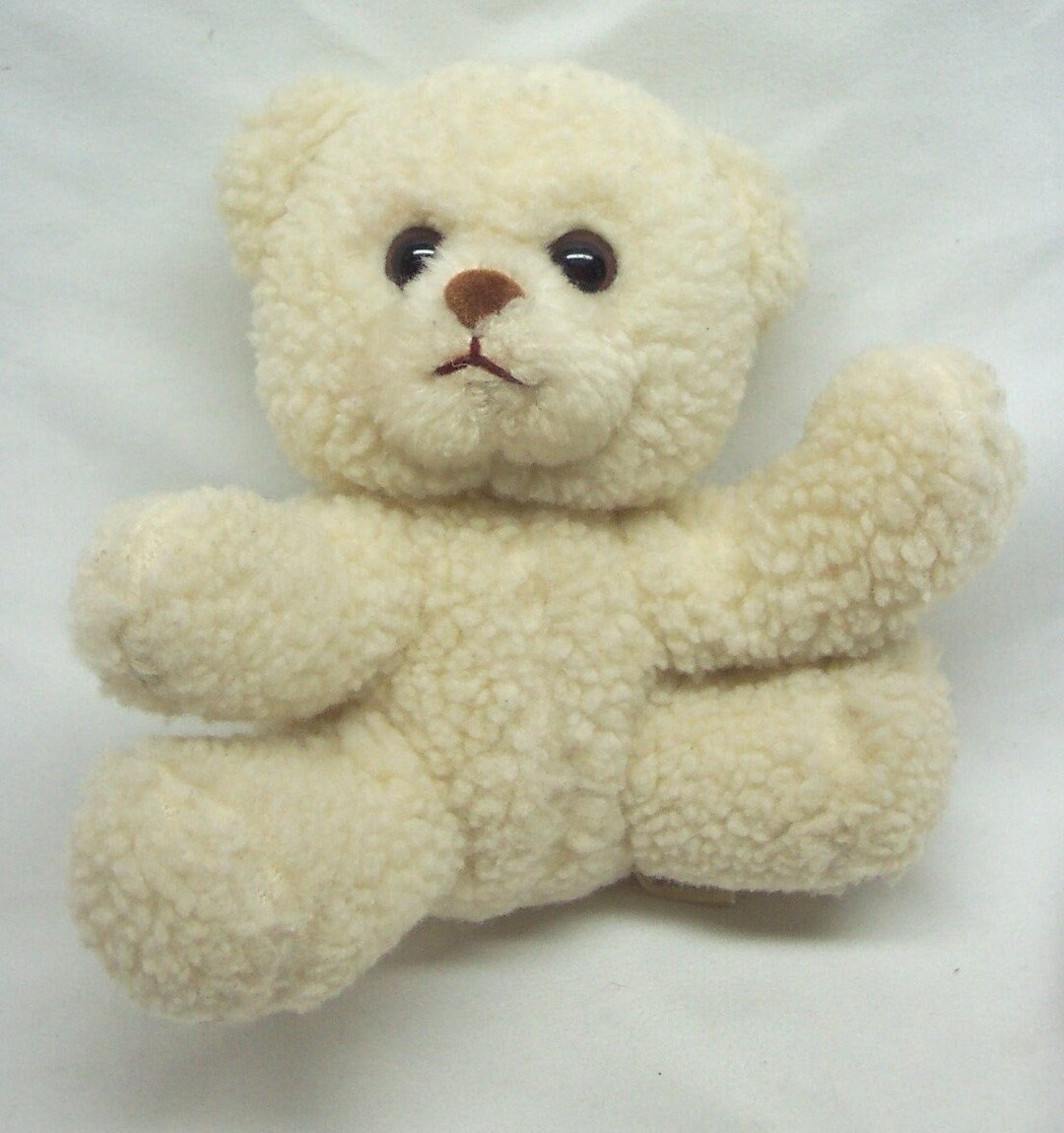 Vintage RUSS Cute Little CREAM Teddy Bear 5" Plush Stuffed Animal Toy ...