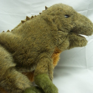 RARE Vintage 1984 Gund LIZARD REPTILE Dinosaur 15&quot; Hand Puppet Plush Stuffed Animal Toy  1980&#39;s