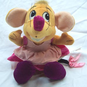 Vintage Walt Disney Store Cinderella SUZY The Mouse 7&quot; Bean Bag Stuffed Animal Toy 1990&#39;s