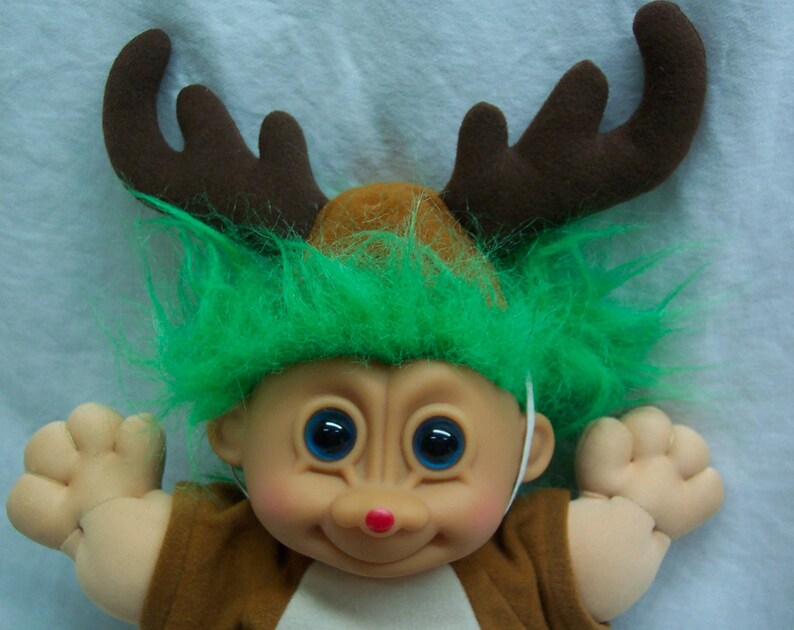 Toy Rudohlph Rudolph Toy Russ Vintage Russ TROLL as Rudolph the Red Nosed Reindeer 12