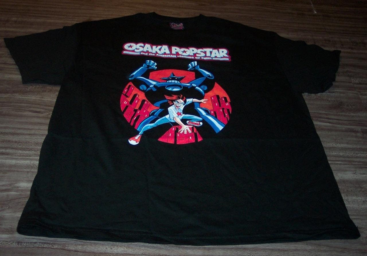 ワンダーフロッグOF 半袖Tシャツ・pop柄ツナギ・本革スリッポンの2セット Vintage OSAKA POPSTAR and the American Legends of Punk T-shirt