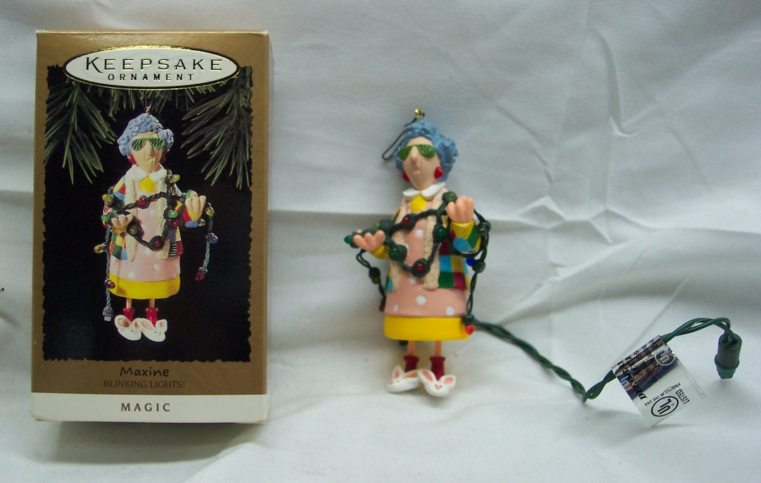 Vintage 1994 Hallmark Keepsake Shoebox MAXINE LADY W/ Blinking Etsy