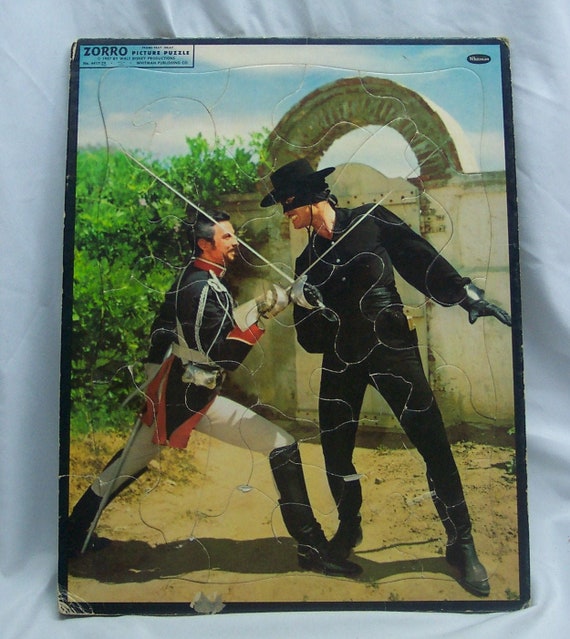 ANTIQUE Vintage 1957 Walt Disney ZORRO Whitman Frame Tray PUZZLE