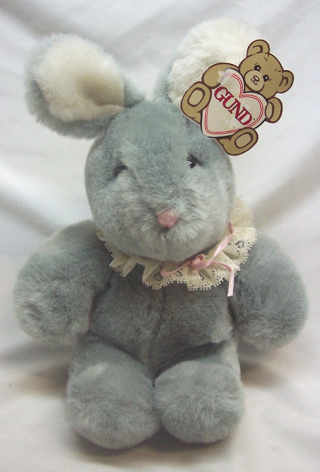 Vintage 1985 Gund PUDGY the Gray BUNNY RABBIT 8