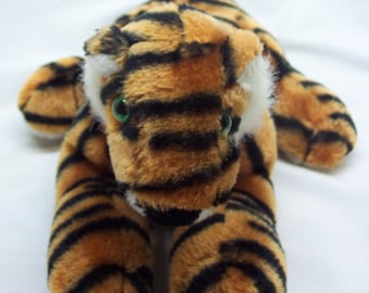 Vintage CUTE TIGER 11" Plush Stuffed Animal Toy 1990's Jungle Cat