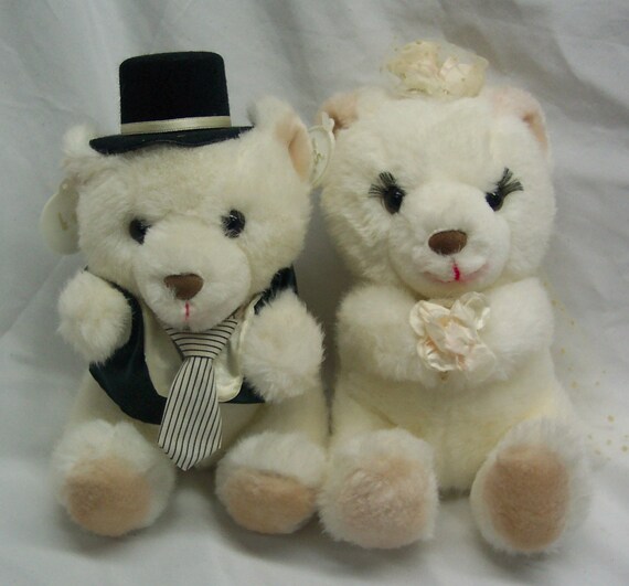 bride and groom teddy bear set