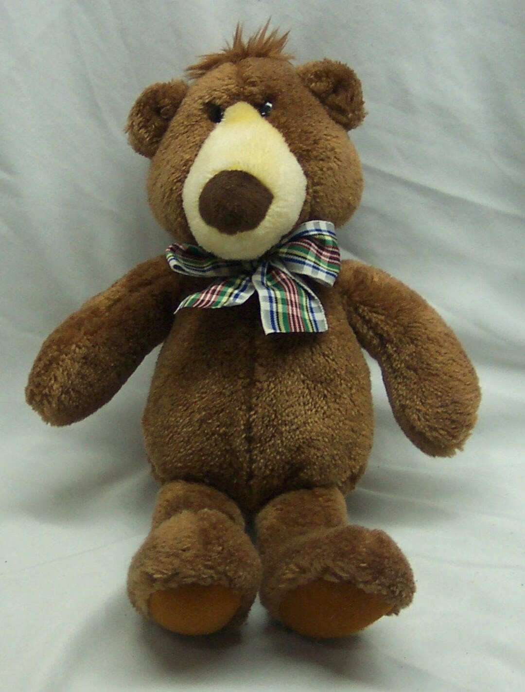 Vintage BUDDY Cute Brown TEDDY BEAR W/ Bow 13" Plush Stuffed Animal Toy ...