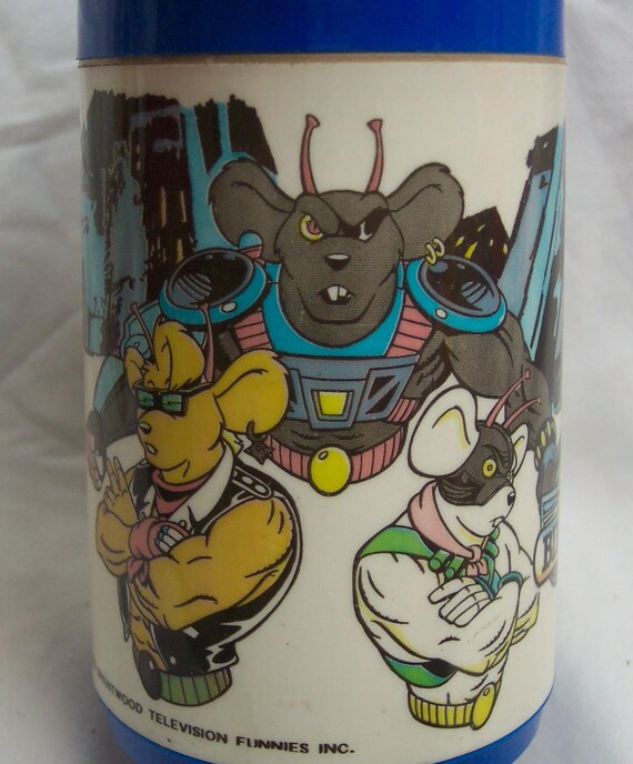 Vintage 1993 BIKER MICE From Mars Plastic Lunchbox THERMOS With