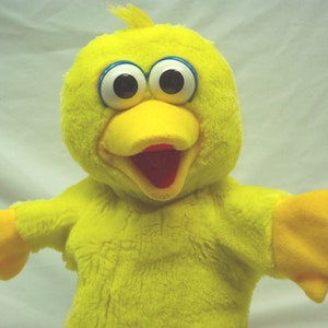 Vintage 1996 TYCO Sesame Street BIG BIRD Hand Puppet 12&quot; Plush Stuffed Animal Toy 1990&#39;s