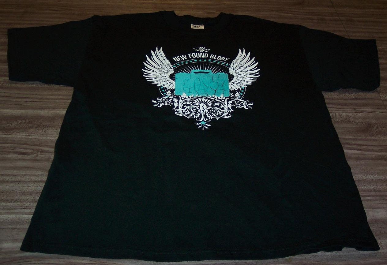 Vintage New Found Glory Suitcase Angel Wings T-shirt Mens XL New 